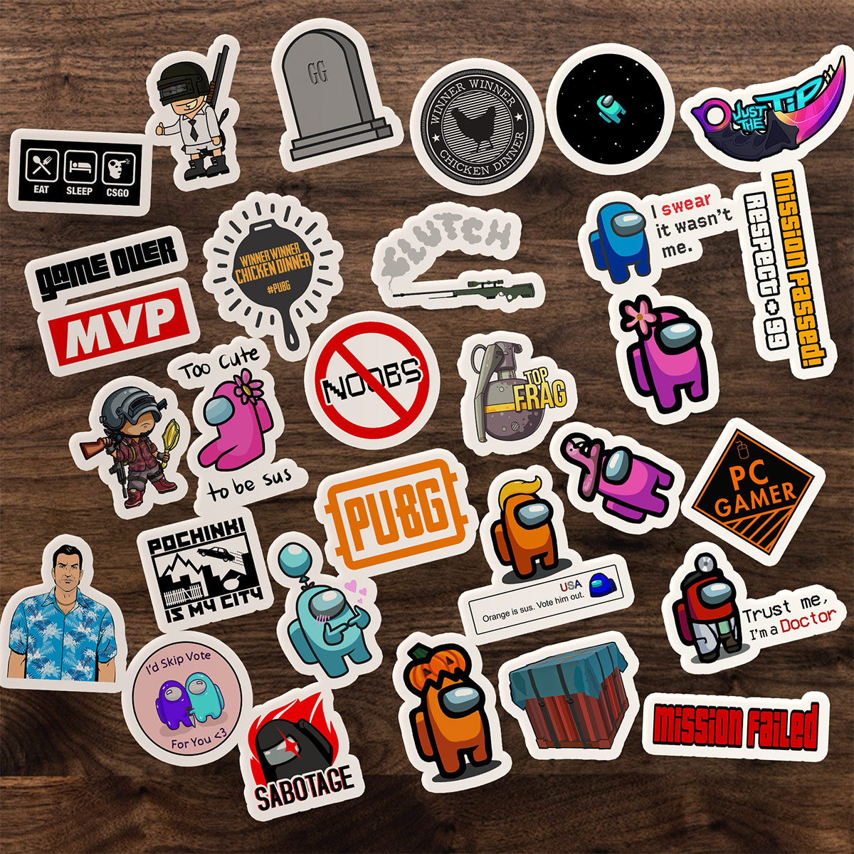 30'Lu Gamer Sticker Seti oyuncu çıkartmaları