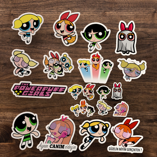 20'li Powerpuff Girls Sticker seti
