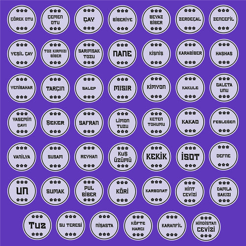48'li Baharatlık Sticker Seti