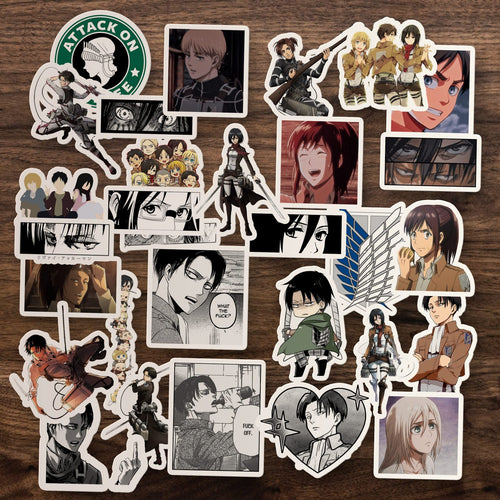 30'lu Attack On Titan Laptop Etiket Sticker Paketi