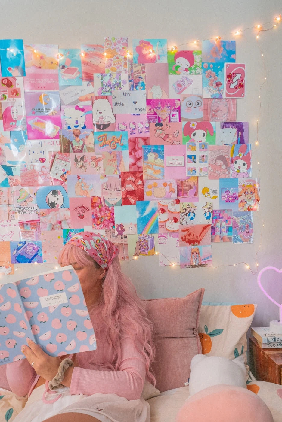 pembe anime poster seti kolaj 50'li