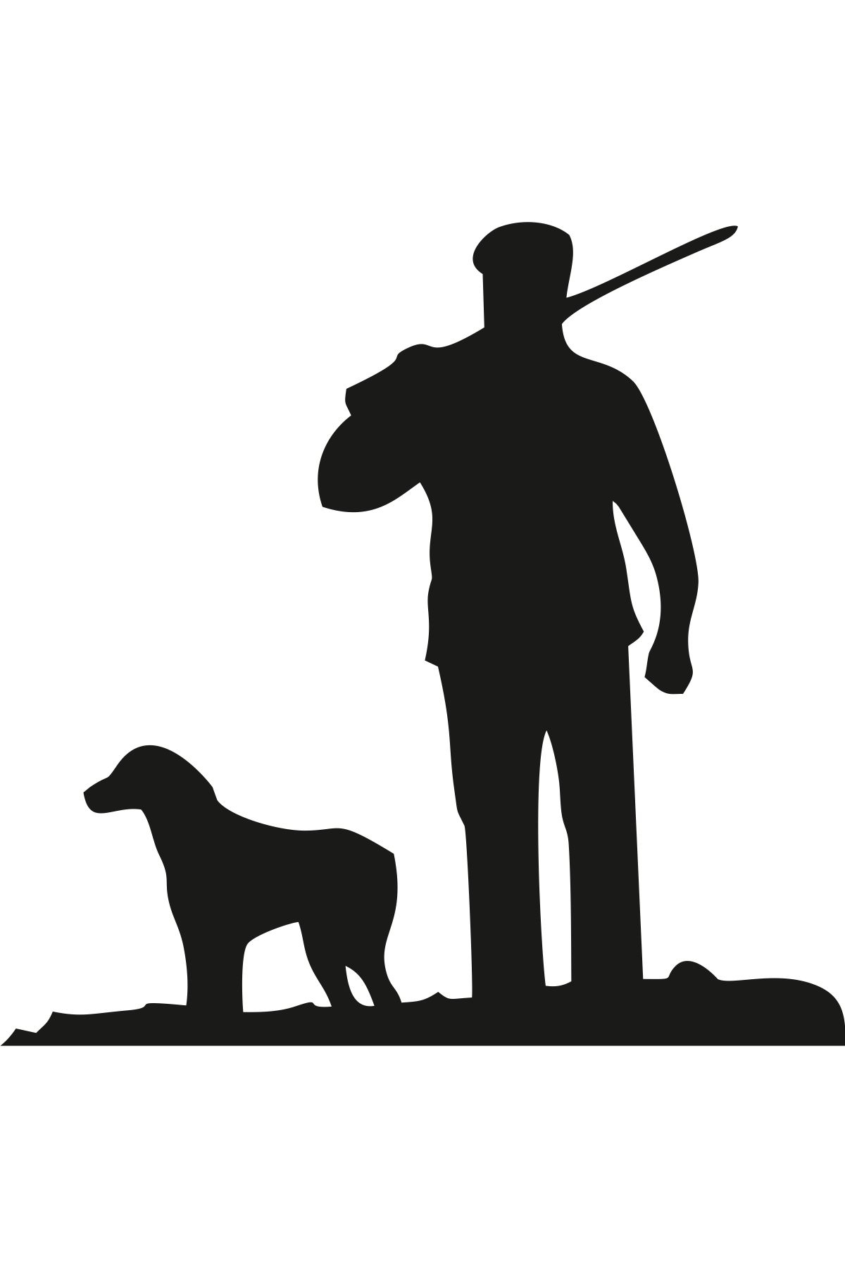 Avcı Ve Köpeği Sticker