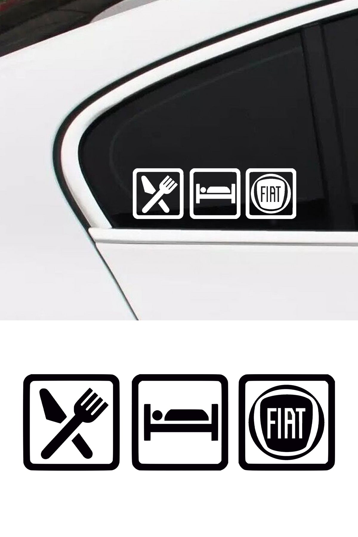 Eat Sleep Fiat Sticker