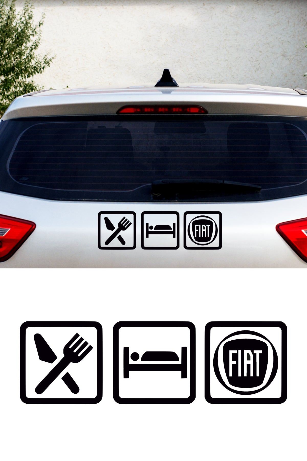 Eat Sleep Fiat Sticker
