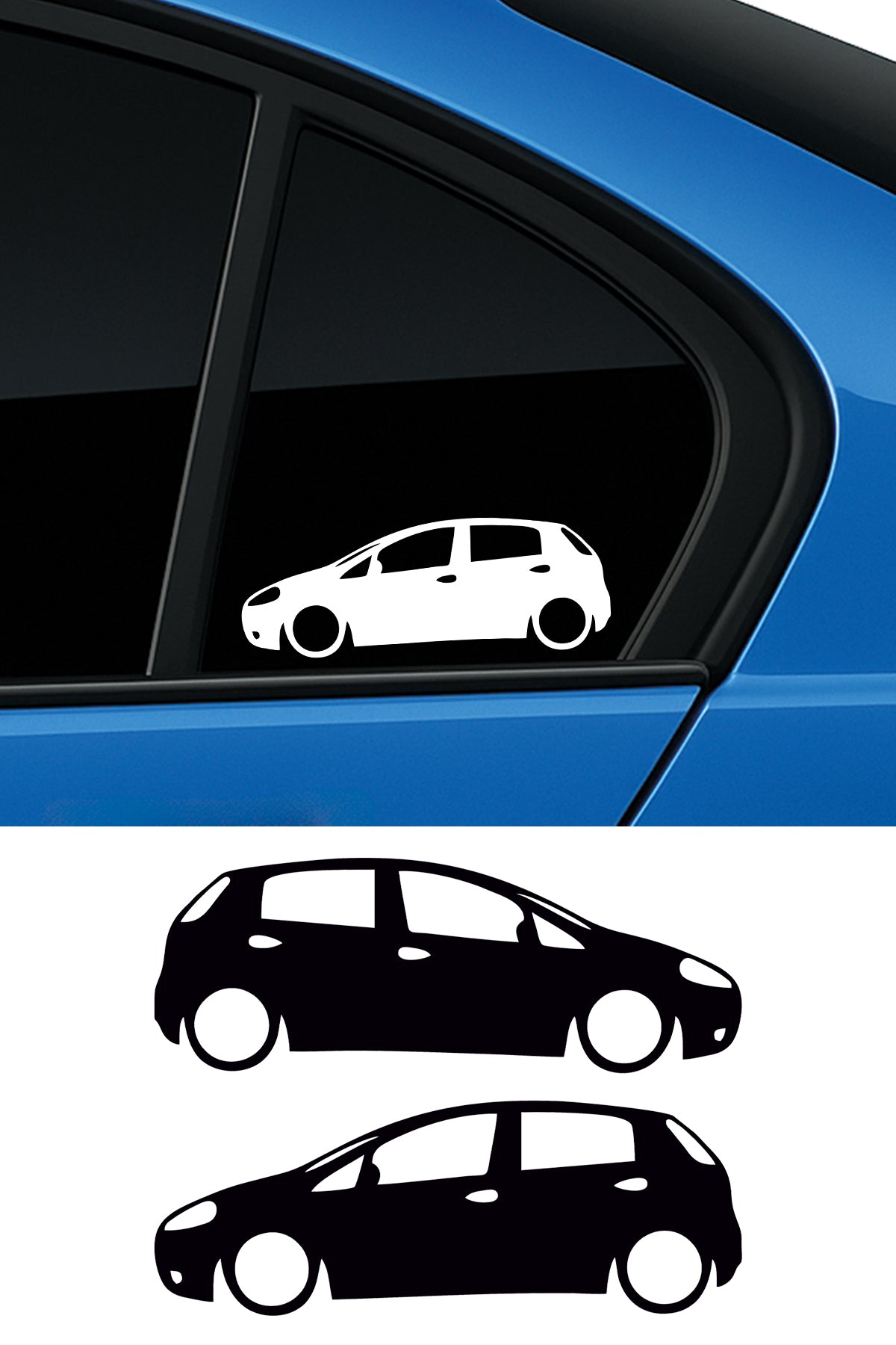Fiat Punto Basık Oto Sticker Sağ Sol Takım