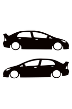 Honda Civic Fd6 Basık Oto Sticker Sağ Sol Takım