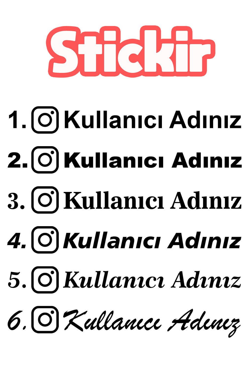 Kişiye Özel instagram Sticker