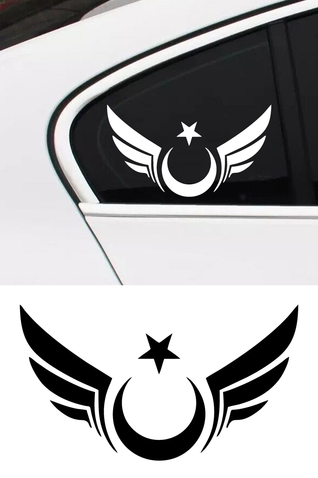Kanatlı Ay Yıldız Sticker