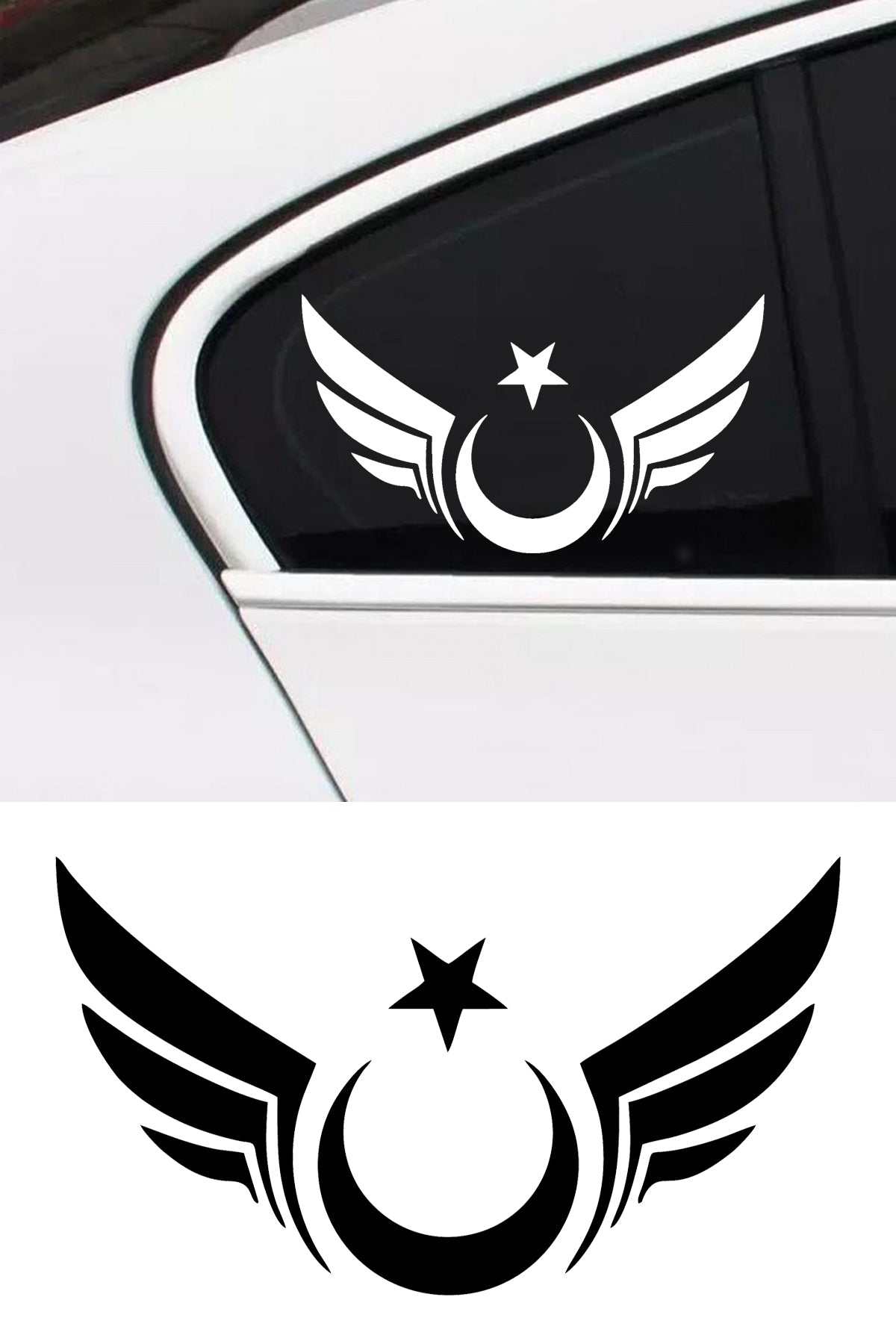 Kanatlı Ay Yıldız Sticker