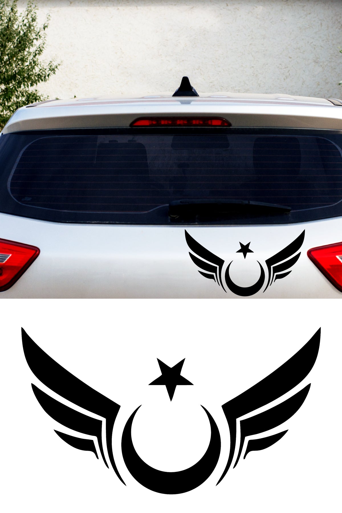 Kanatlı Ay Yıldız Sticker