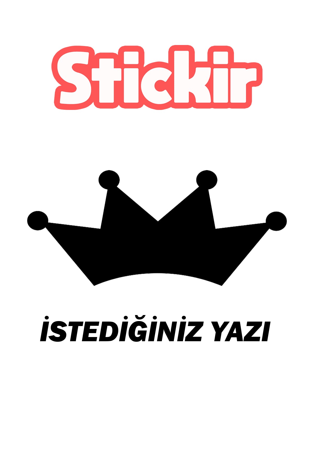 İsme Özel Kral Tacı Yazı Sticker
