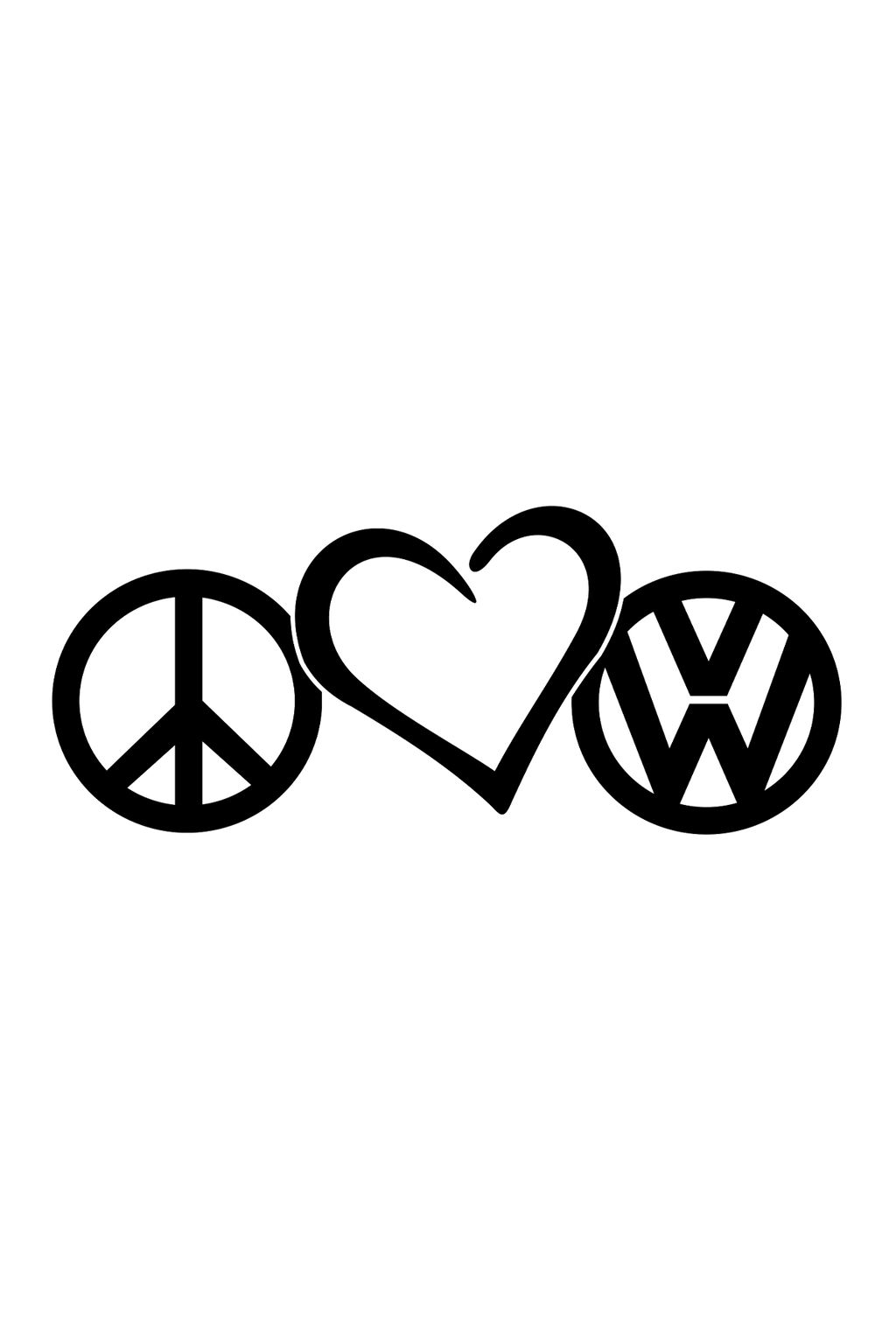 Peace Love Volkswage Sticker