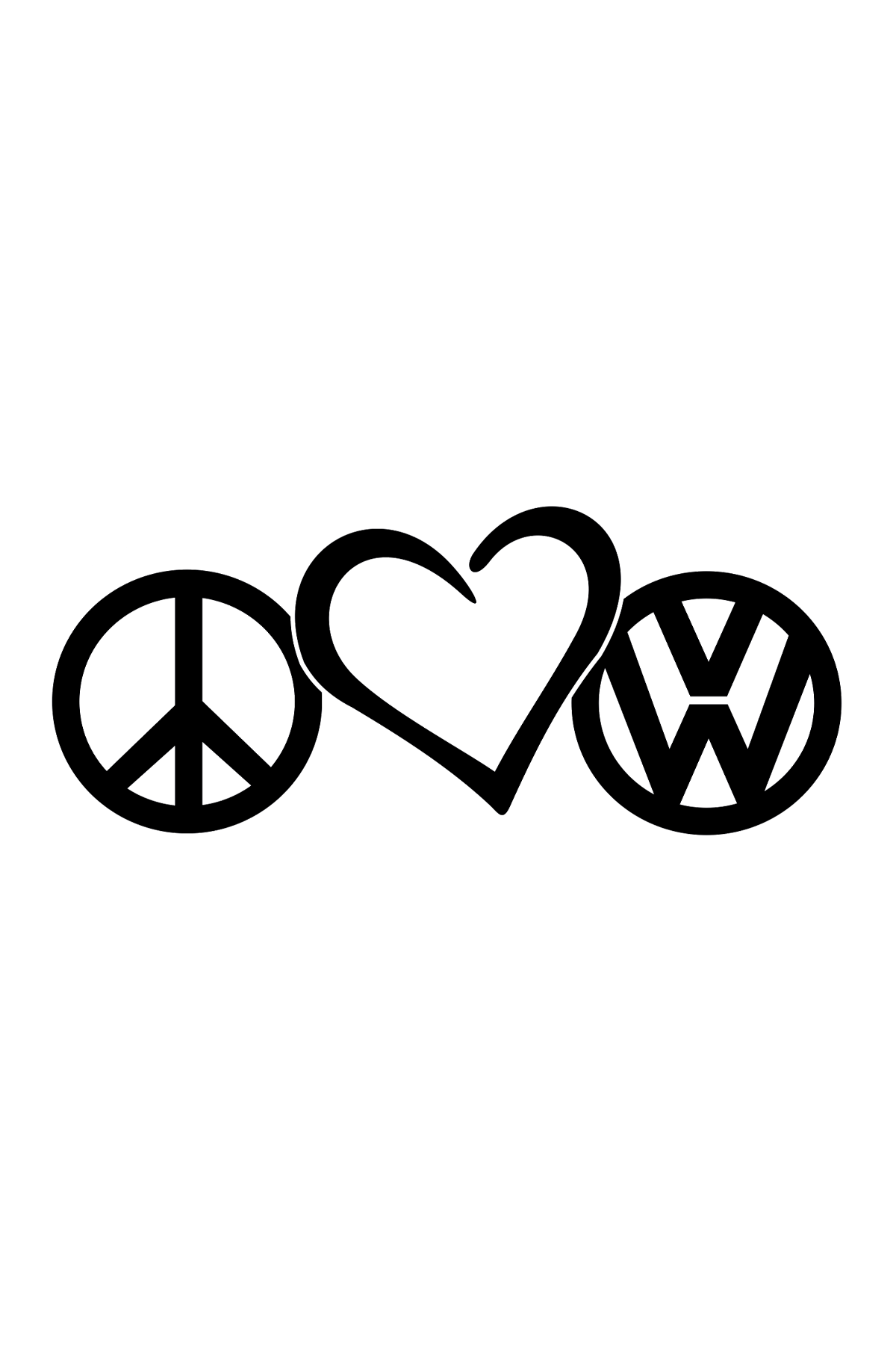 Peace Love Volkswage Sticker