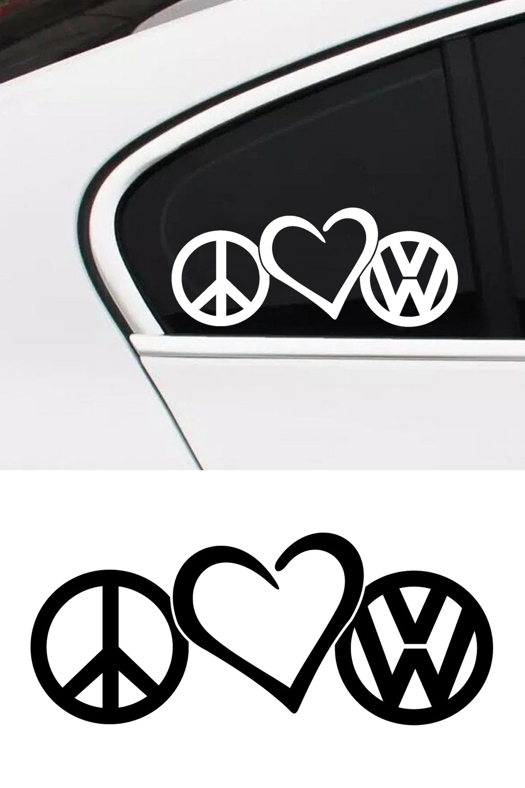 Peace Love Volkswage Sticker