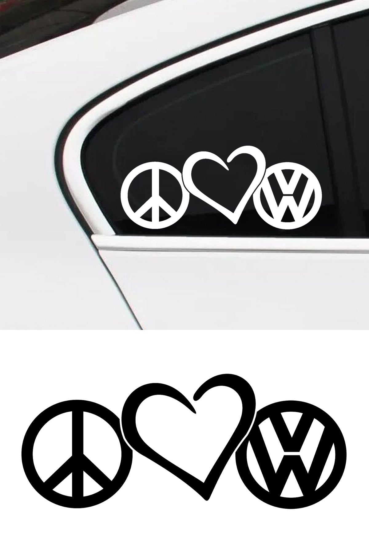 Peace Love Volkswage Sticker