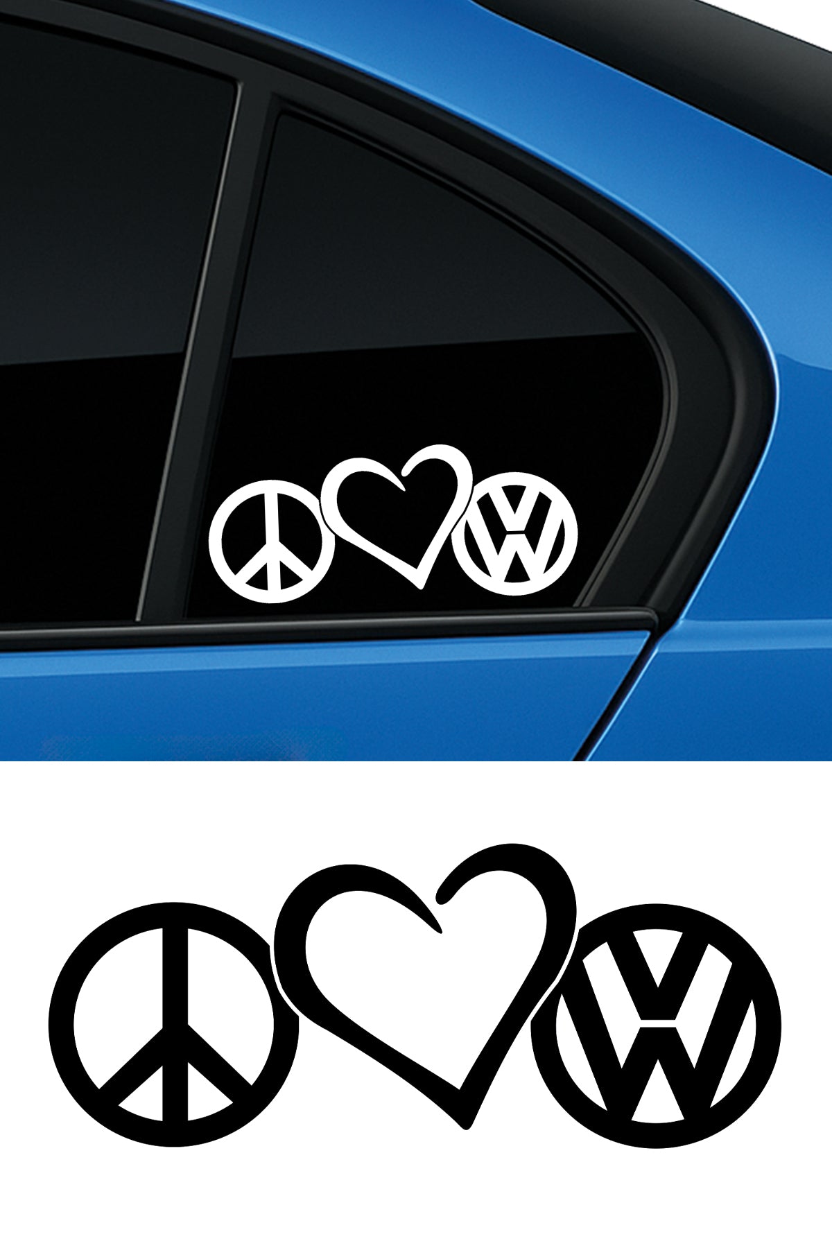 Peace Love Volkswage Sticker