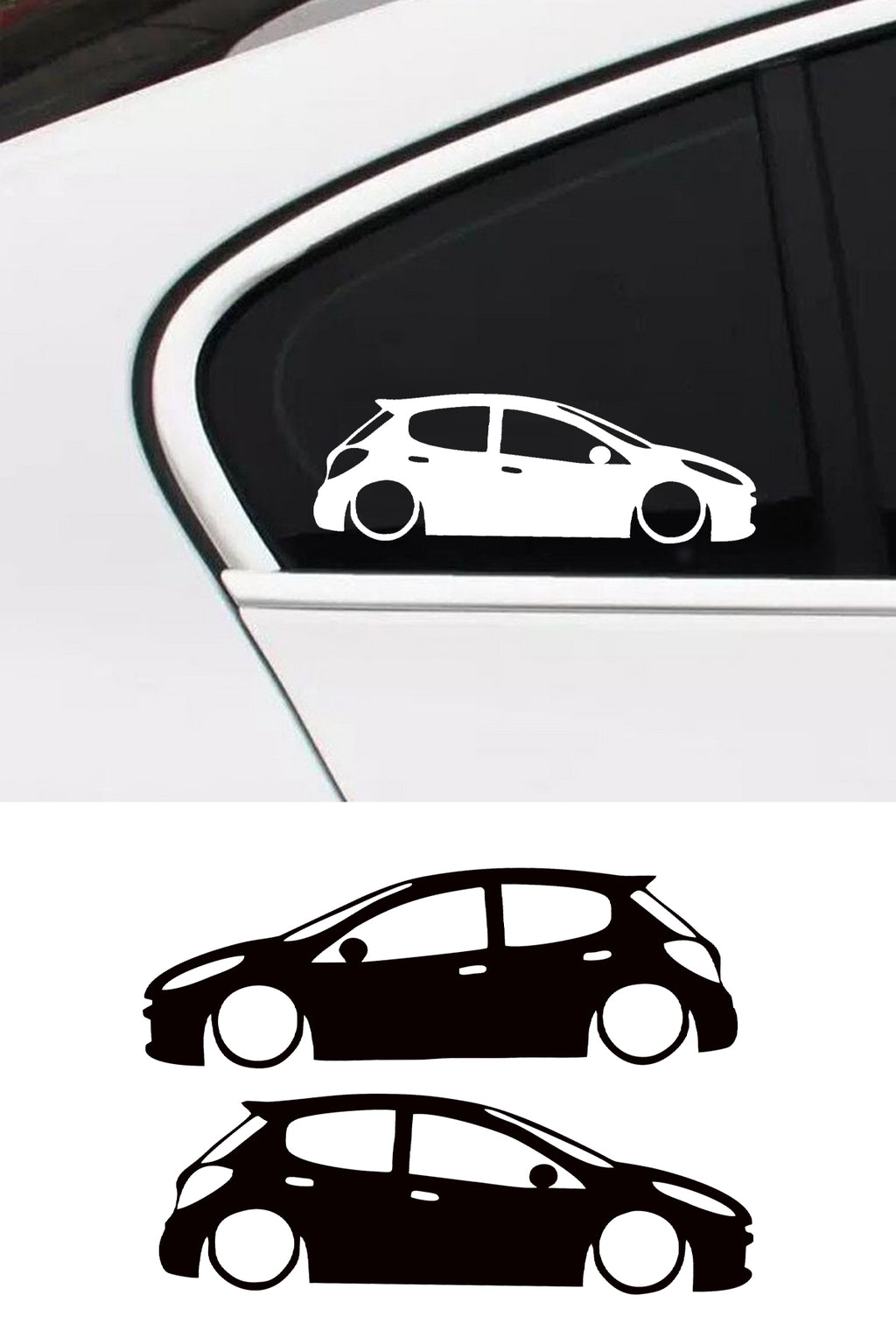 Peugeot 207 basık Oto Sticker Sağ Sol Takım