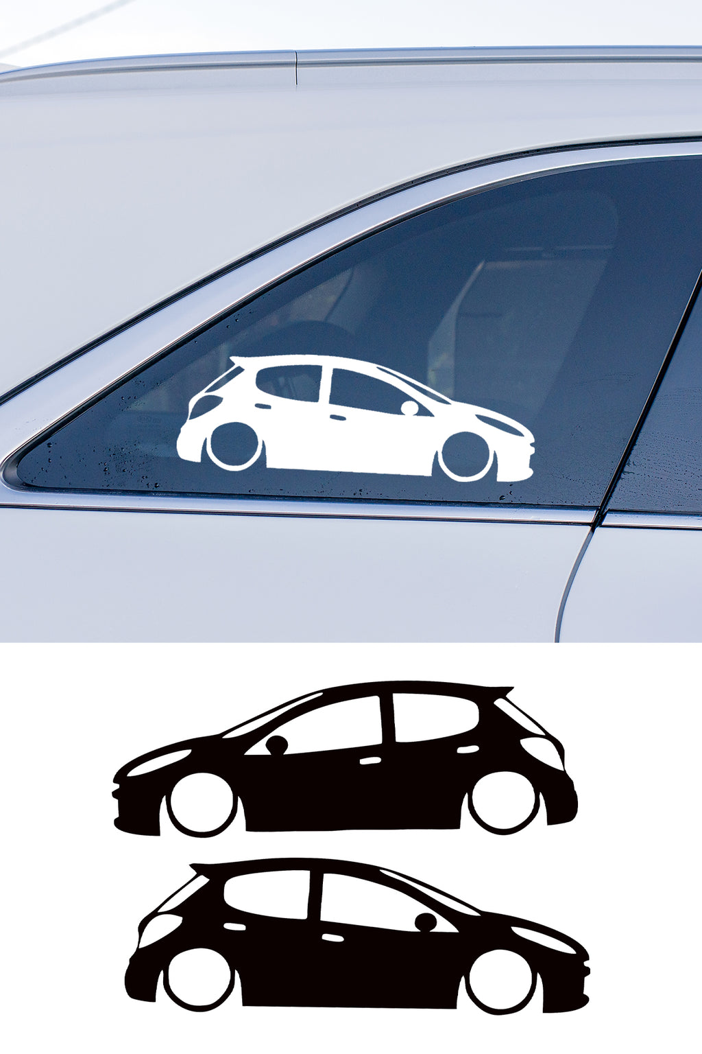Peugeot 207 basık Oto Sticker Sağ Sol Takım
