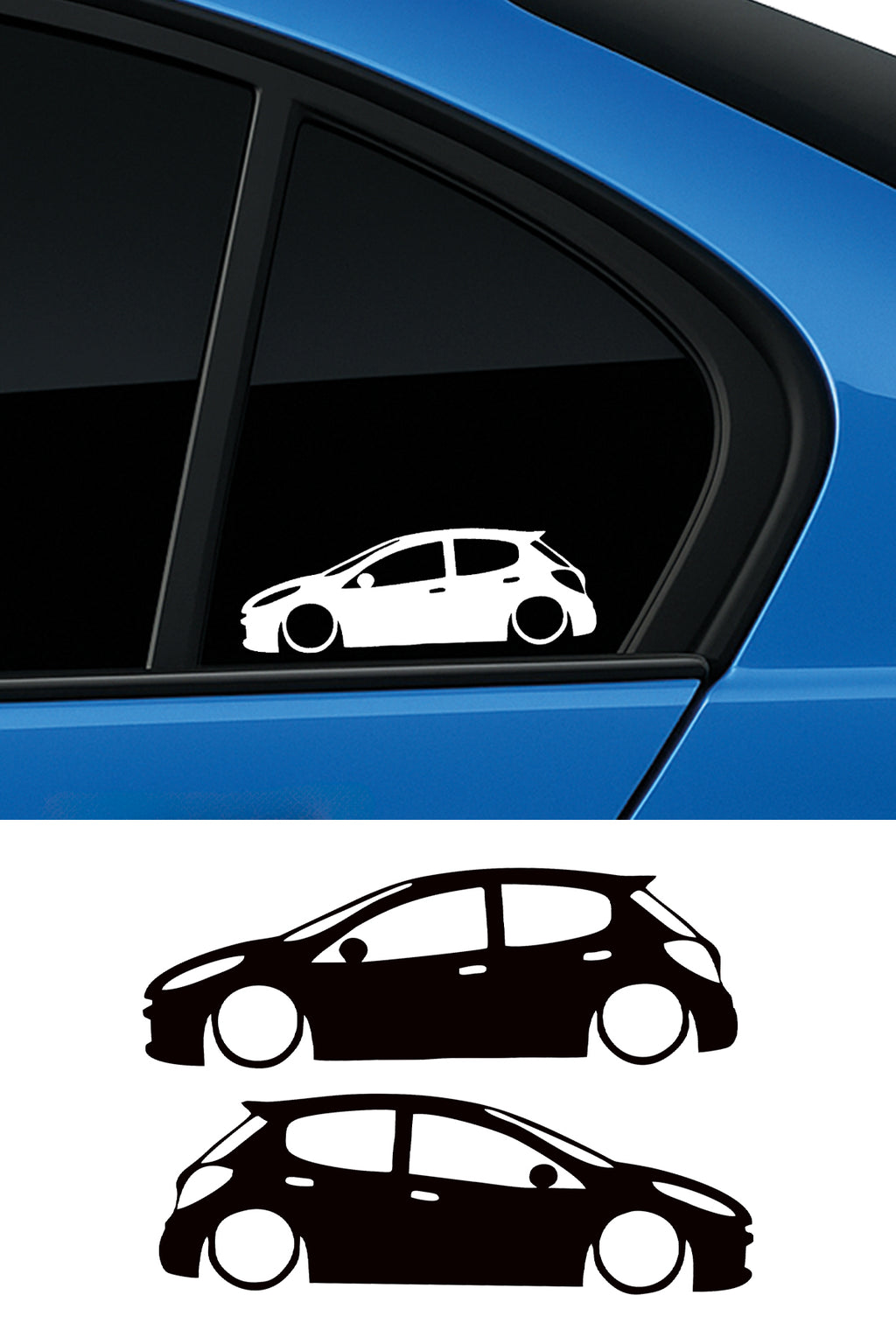 Peugeot 207 basık Oto Sticker Sağ Sol Takım