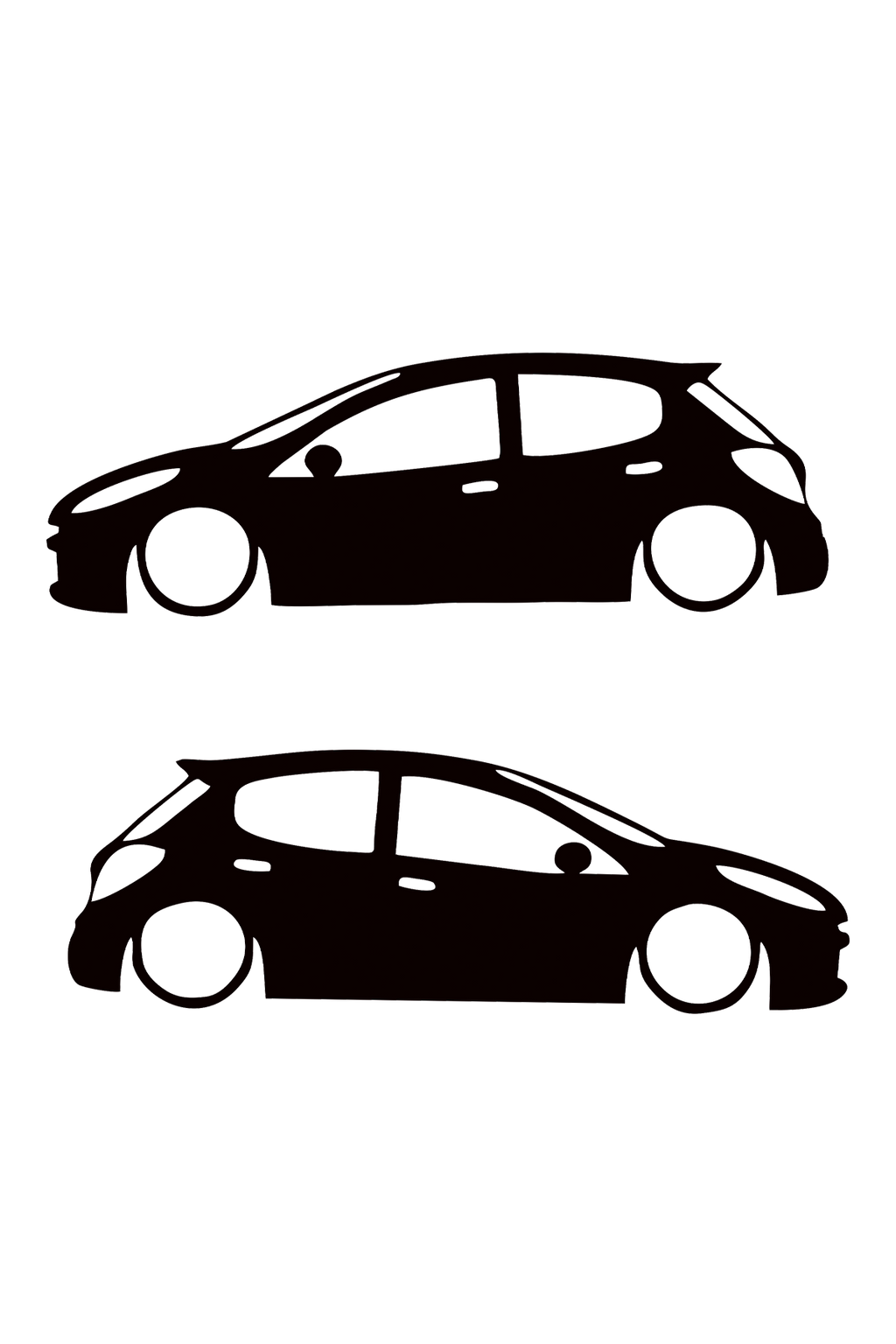 Peugeot 207 basık Oto Sticker Sağ Sol Takım