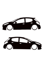 Peugeot 207 basık Oto Sticker Sağ Sol Takım