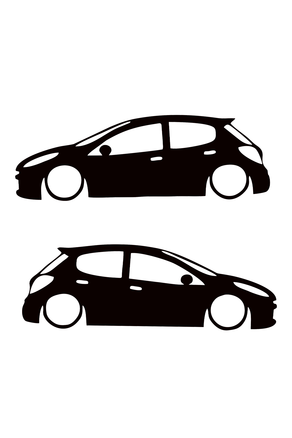 Peugeot 207 basık Oto Sticker Sağ Sol Takım
