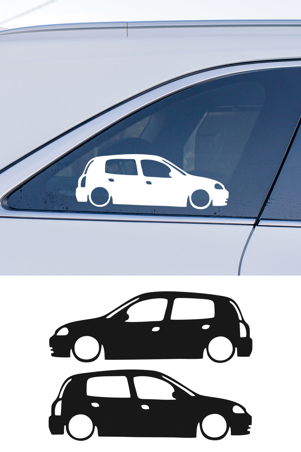 Renault Clio Mk2 Basık Oto Sticker Sağ Sol Takım
