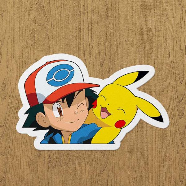 Pikachu ve ash sticker