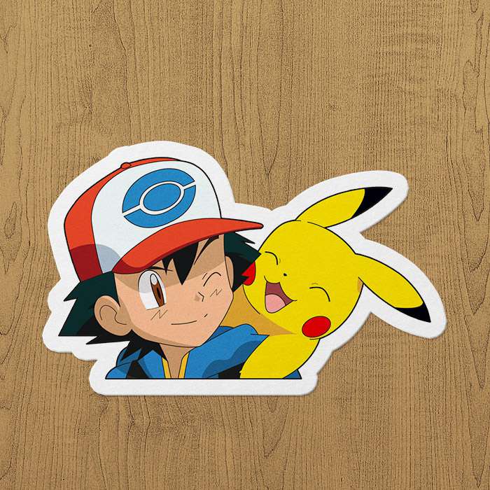 Pikachu ve ash sticker