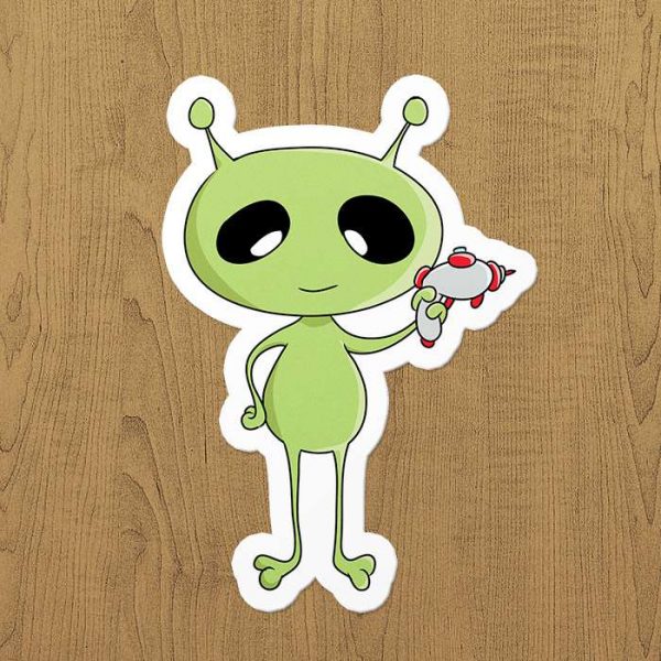 uzaylı sticker etiket