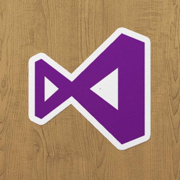 Visual studio sticker etiket