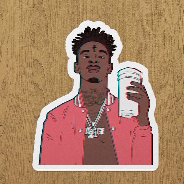 21 savage coffe sticker etiket
