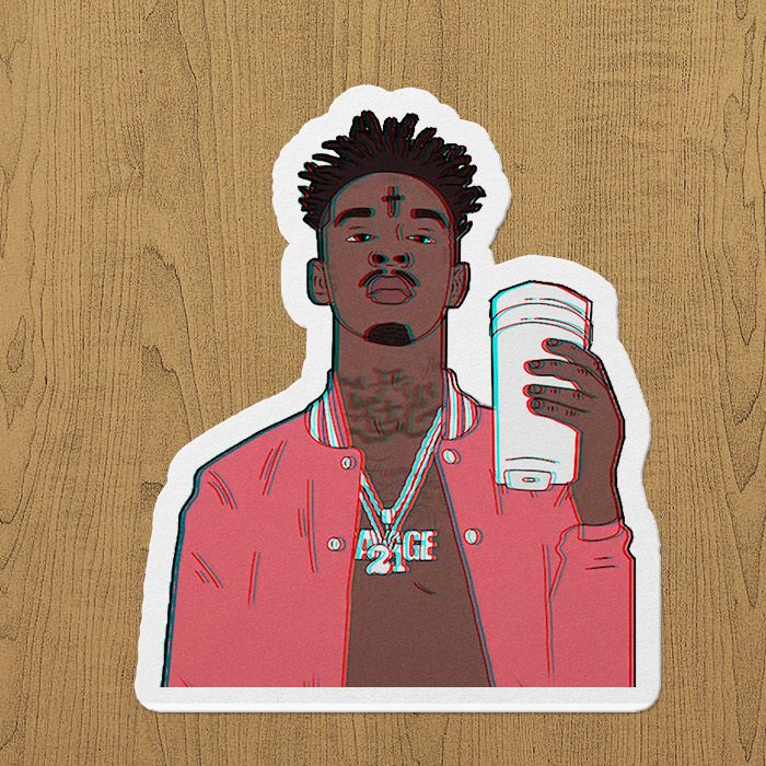21 savage coffe sticker etiket 21 savage coffe sticker etiket