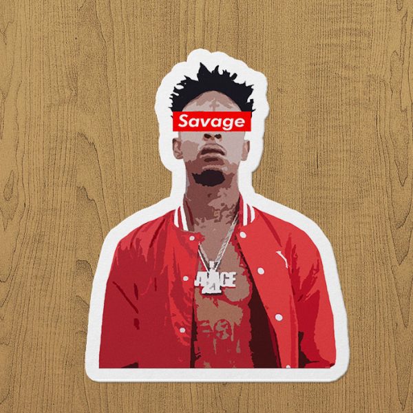 21SAVAGE sticker eitket
