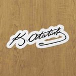 atatürk imzası sticker etiket