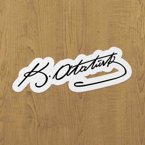 Atatürk imzası sticker etiket atatürk imzası sticker etiket