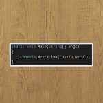 C# Hello world sticker etiket