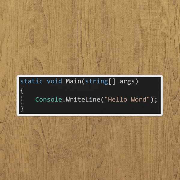 C# Hello world sticker etiket C# Hello world sticker etiket