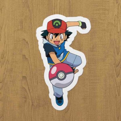 pokemon ash sticker etiket