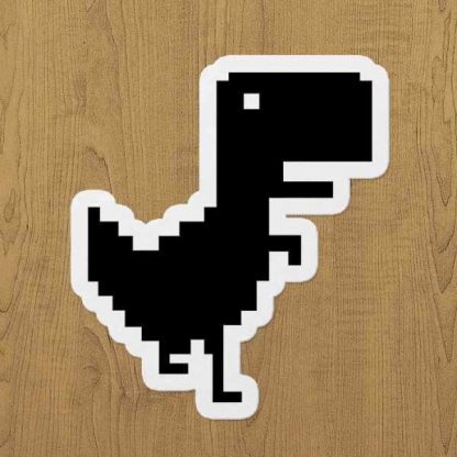 chrome dinozor sticker etiket