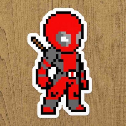 deadpool piksel sticker etiket