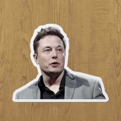 elon musk sticker etiket