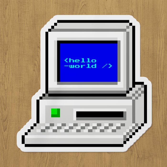 hello word computer sticker etiket hello word computer sticker etiket