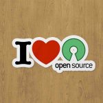 i love open source sticker etiket