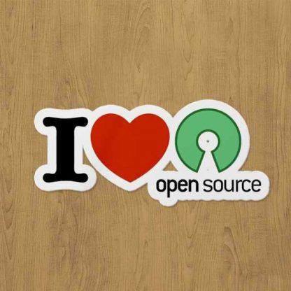 i love open source sticker etiket