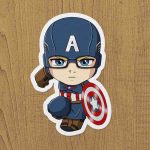 Kaptan Amerika Sticker Etiket