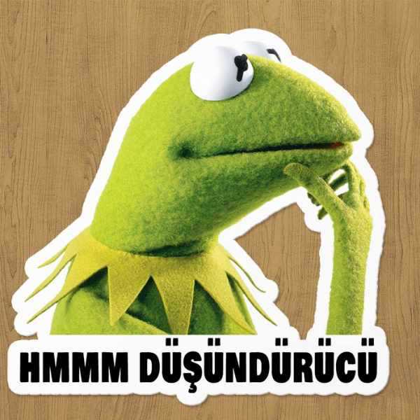 Kermit Düşündürücü Sticker Etiket Kermit Düşündürücü Sticker Etiket