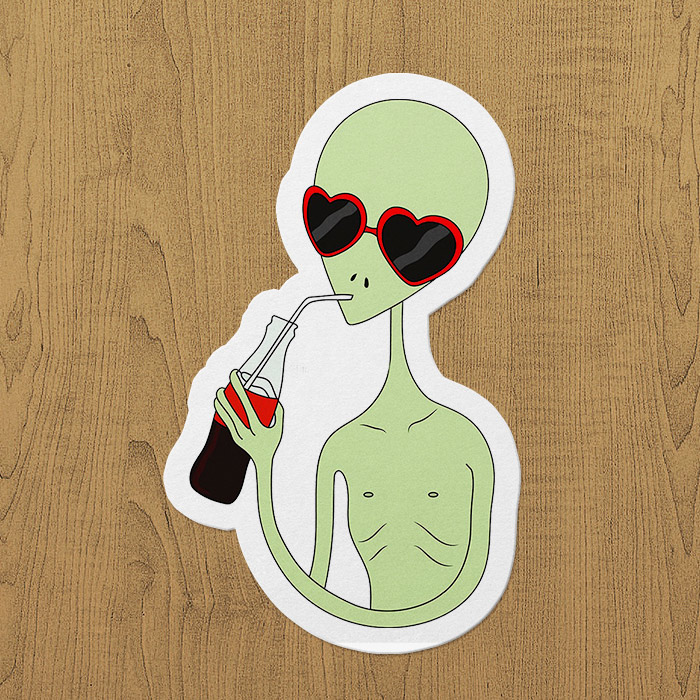 uzaylı turist sticker etiket uzaylı turist sticker etiket