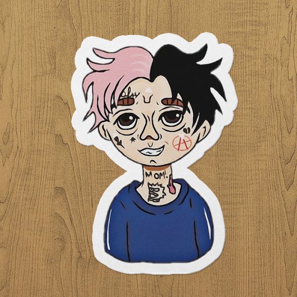 lil peep cartoon sticker etiket