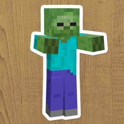 minecraft zombi sticker etiket